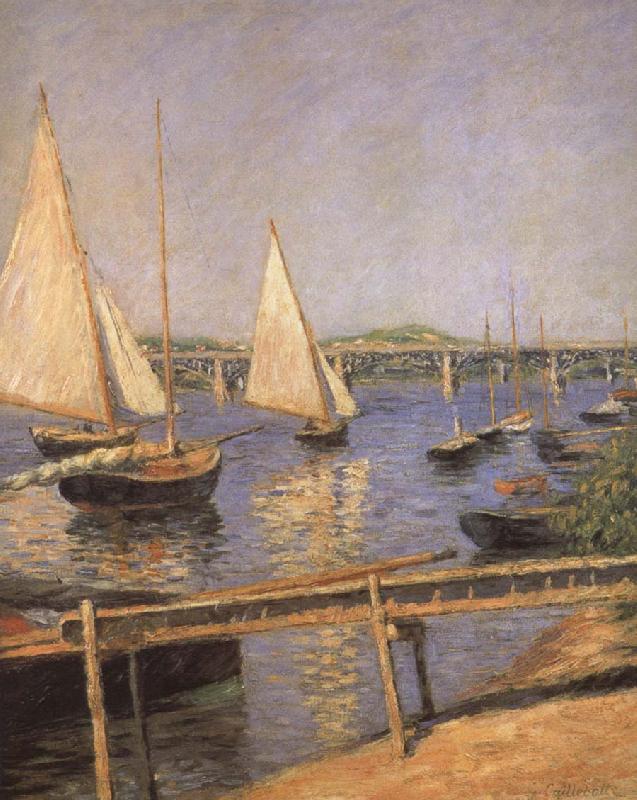 Gustave Caillebotte Sailing Boats at Argenteuil oil painting picture